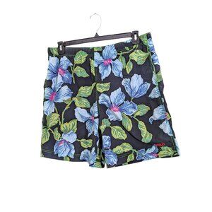 Ralph Lauren Polo Sport Men L Black Board Shorts Floral Hawaiian Swim Trunks